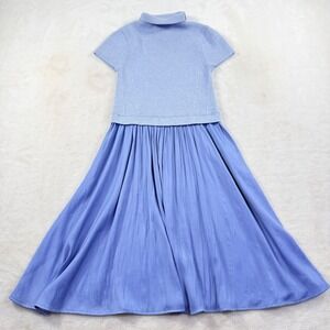 puff-sleeve seamed denim dress anthropologie Pilcro Puff-Sleeve Seamed Denim Midi Dress